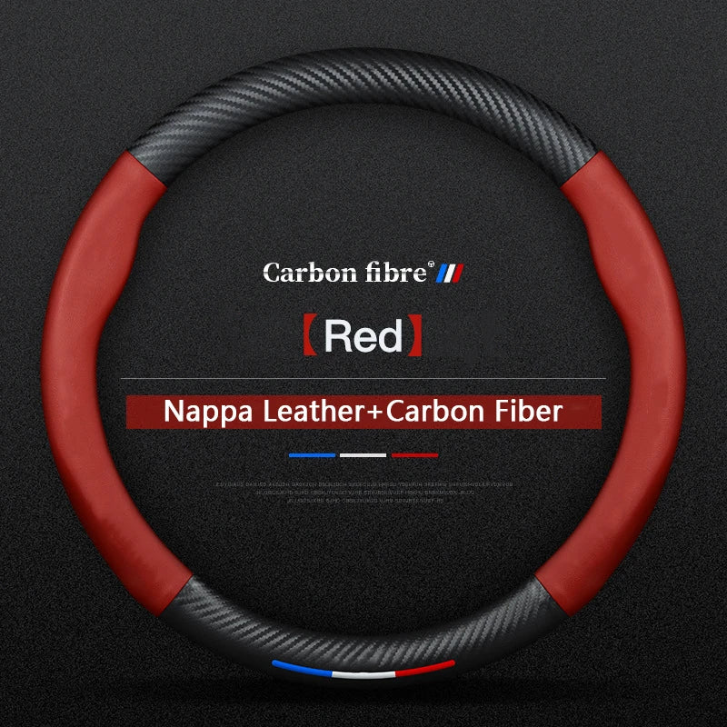 Car Carbon Fiber Leather Steering Wheel Cover For Volvo XC40 XC60 XC70 XC90 S40 S60 S80 S90 V40 V60 V70 V90 C70 Auto Accessories