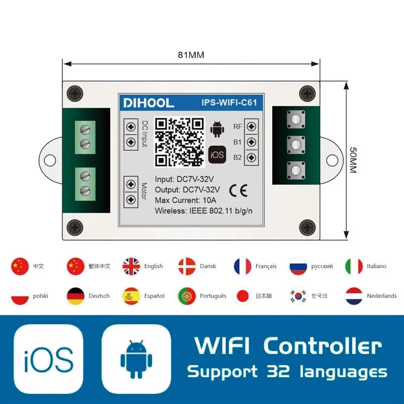 Controlador de avance y retroceso 24 V 12 V Control inalámbrico Control remoto Motor actuador lineal eléctrico