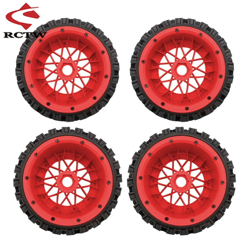 All Terrain Super Wear-resistant Complete Tyre Rear or Front Wheel Tire Set for 1/5 HPI ROFUN ROVAN KM BAJA 5B SS Rc Car Parts