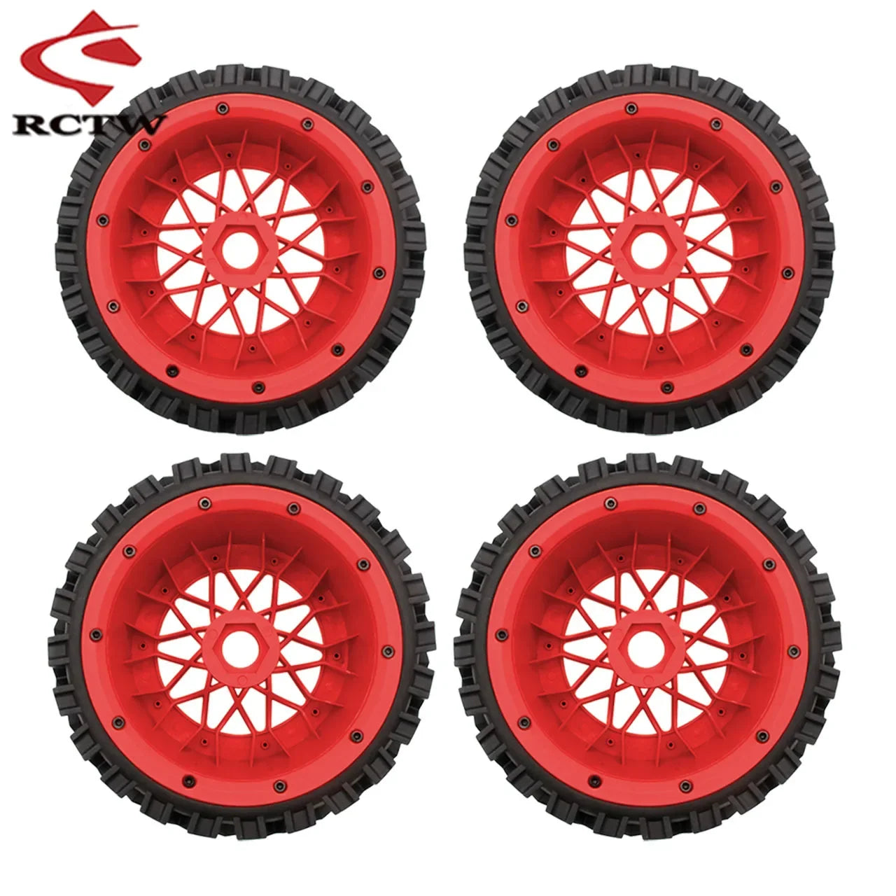 All Terrain Super Wear-resistant Complete Tyre Rear or Front Wheel Tire Set for 1/5 HPI ROFUN ROVAN KM BAJA 5B SS Rc Car Parts