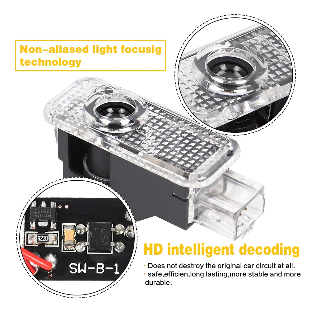 LED Car Door Interior Welcome Ghost Shadow Light Accessories For AUDI TT Q3 Q5 Q7 Q8 A1 A3 8P 8L A4 B9 A5 A6 C6 A7 A8 Sportback