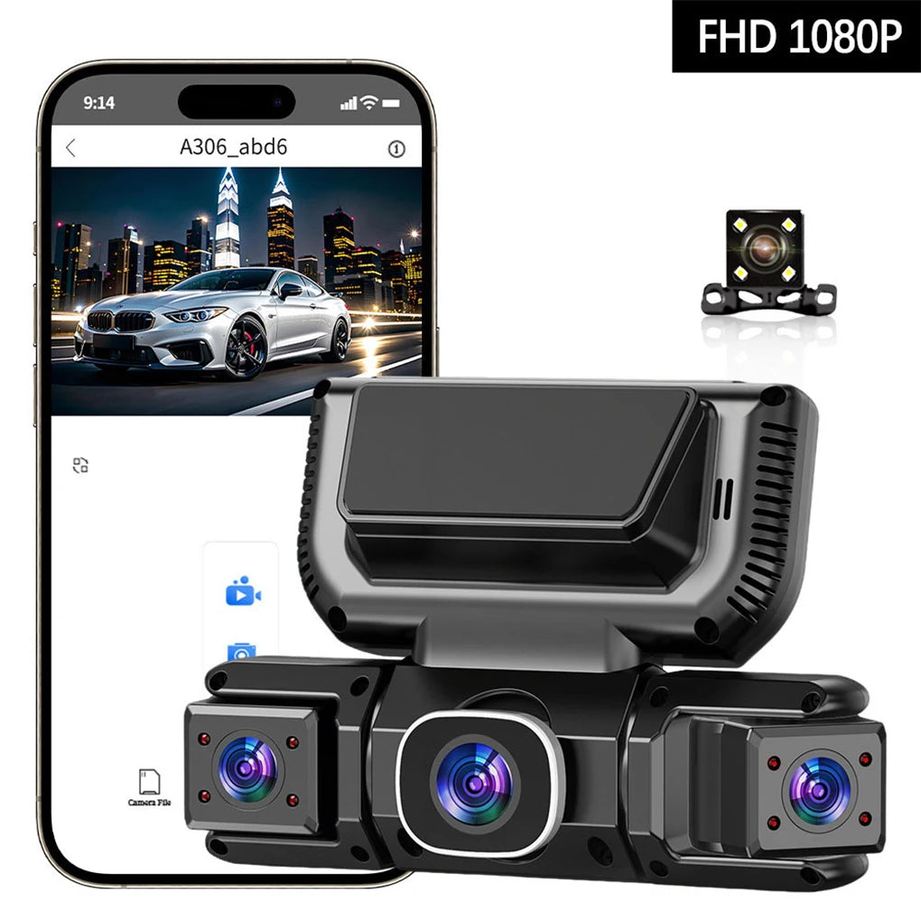 4 Camera 360 Degrees Car DVR 1080P Video Recorder WIFI Dash Cam Front right left Rear View camera 24h Parking Monitor