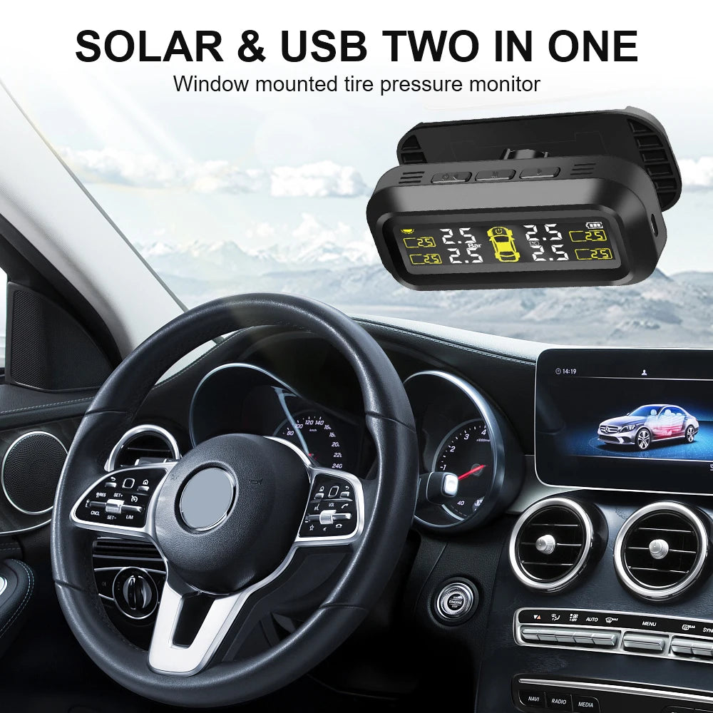 Tire Pressure Monitoring System Car Tyre Pressure Monitor Tyre Pressure Alarm With 4 External Sensors