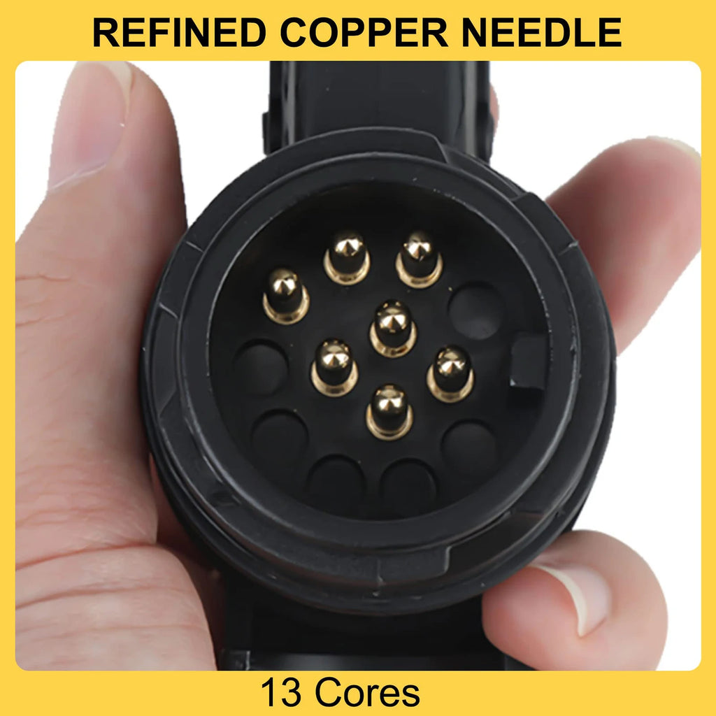 Adaptador de remolque de 13 pines a 7 pines para caravana, camión, remolque, coche, adaptador de enchufe, conector convertidor de enchufe eléctrico impermeable de 12 V.