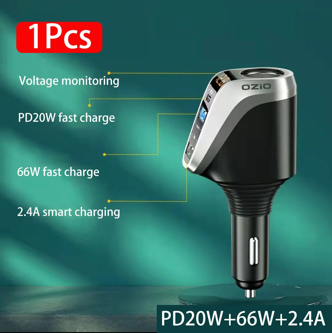 Car USB Socket Power 66W Automobile Charge Quick Car Charger QC3.0/PD Port Phone Charger Socket DC 12V/24V