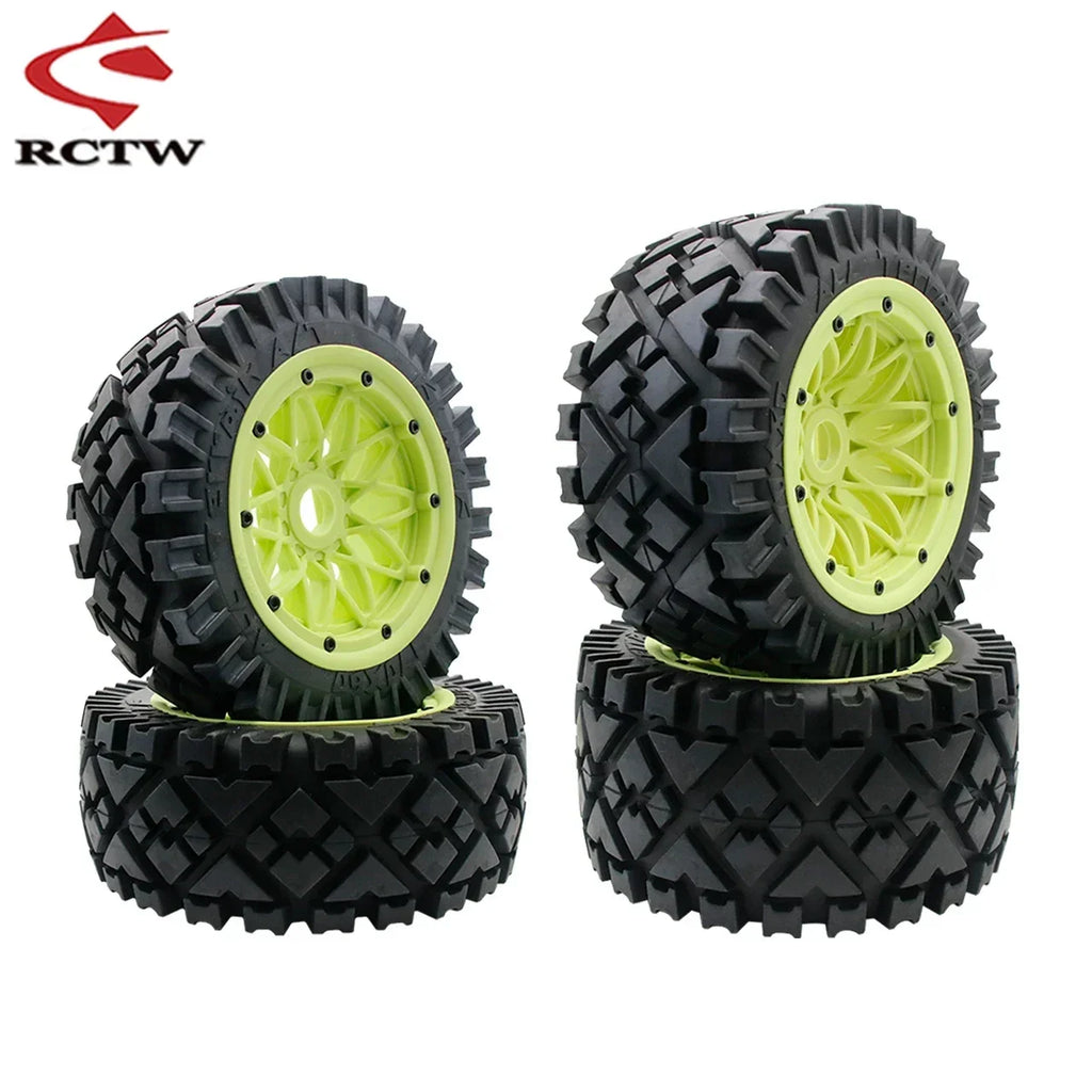 All Terrain Super Wear-resistant Complete Tyre Rear or Front Wheel Tire Set for 1/5 HPI ROFUN ROVAN KM BAJA 5B SS Rc Car Parts