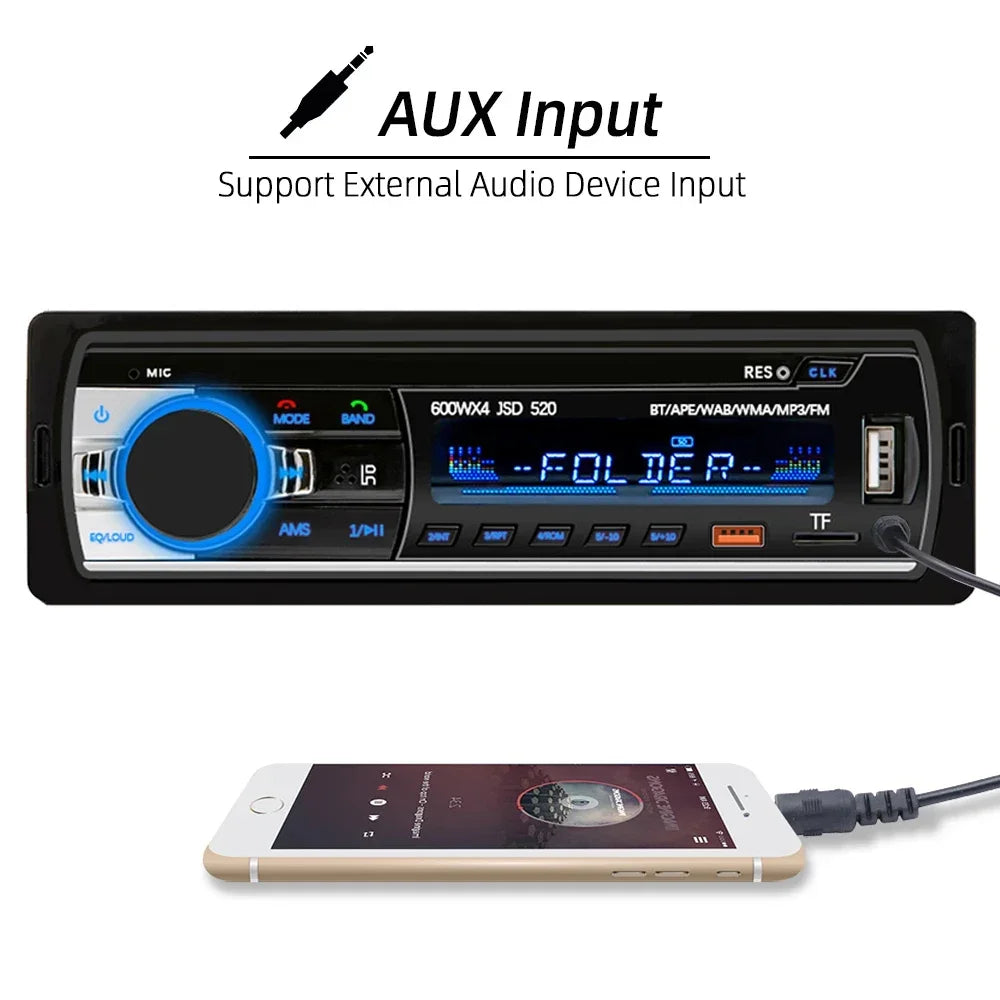 Car Radio 1din Stereo Player Digital Bluetooth Car MP3 Player FM Radio Stereo Audio Music USB/SD with In Dash AUX Input
