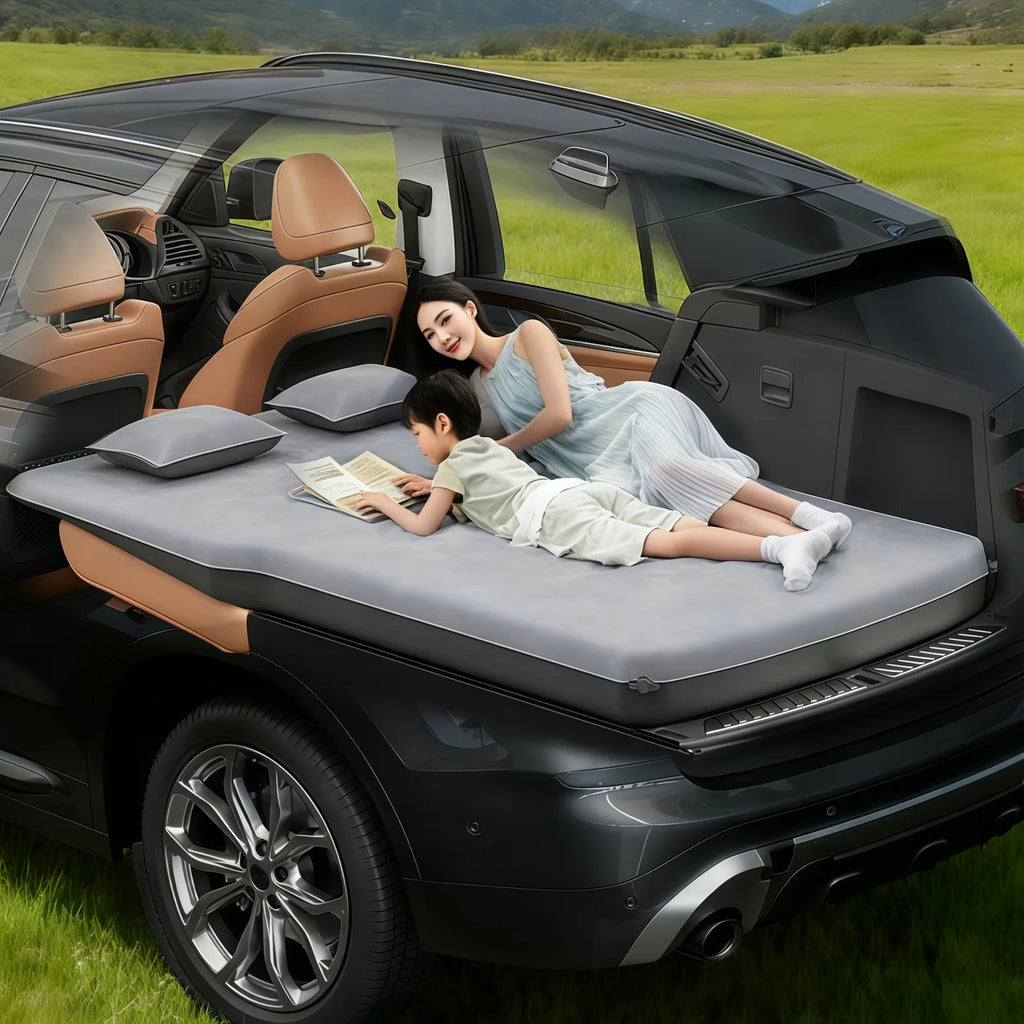 Trunk Ramp Leveling Mattress, SUV Car Trunk Air Bed, Foldable Sleeping Pad for Car Camping, Travel Mattress for Road Trips