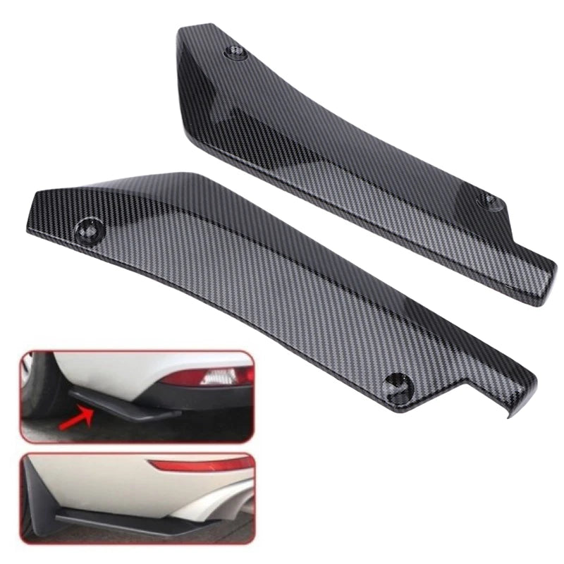 Vehicle Accessory: Carbon Fiber Winglets, Side Skirt Extension, Front/Rear Bumper Strip Lip Spoiler, Scratch Guard