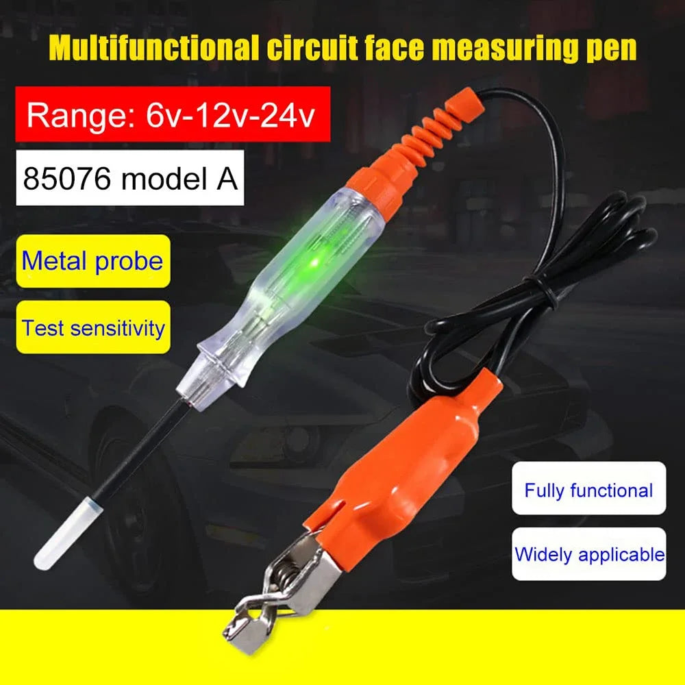 Car Electric Circuit Tester 6V-30V Voltage Tester Auto Truck Moto Diagnostic Test Tools Power Switch LED Light 6V-24V Probe Pen