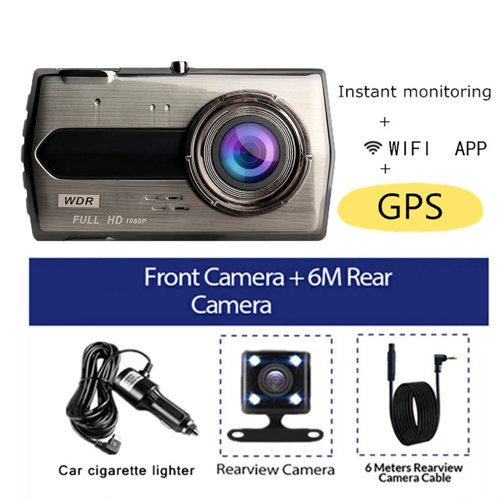 Car DVR WiFi Dash Cam Rear View 1080P HD Car Camera Drive Video Recorder Night Vision Car Accessories Dashcam Auto Black Box GPS