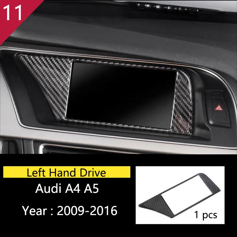 For Audi A4 S4 RS4 B8 8K A5 S5 RS5 8T 8F Carbon Fiber Interior Auto Gear Shift Panel Cover Frame Trim Sticker Car Accessories