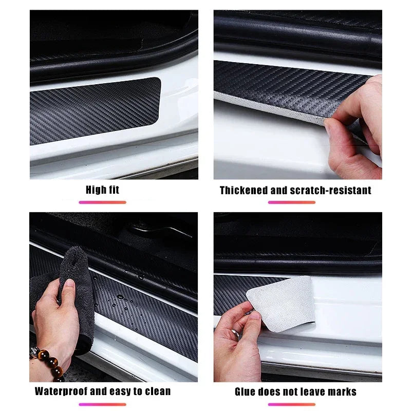Car Interior for Fiat Bravo Logo  Door Sill Trunk Bumper Waterproof Decals Front Rear Threshold Stickers Strips Accessories