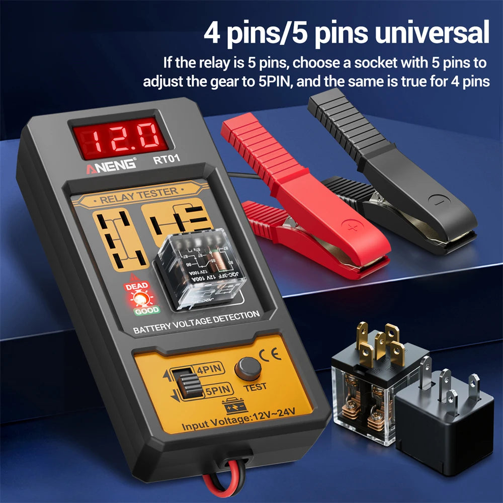 Automotive Voltage Tester 11-25v Car Relay Tester For Car Battery Check With Led Indicator Light & Relay Diagnostic Tool
