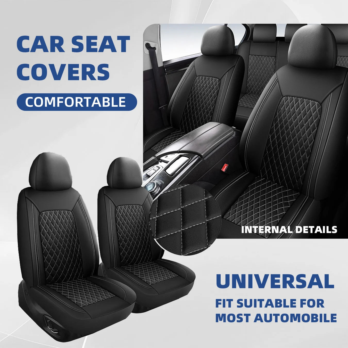 Car Seat Covers Full Set Front Split Rear Bench For Car Universal Cloth SUV Sedan Van Automotive Interior Covers  0910