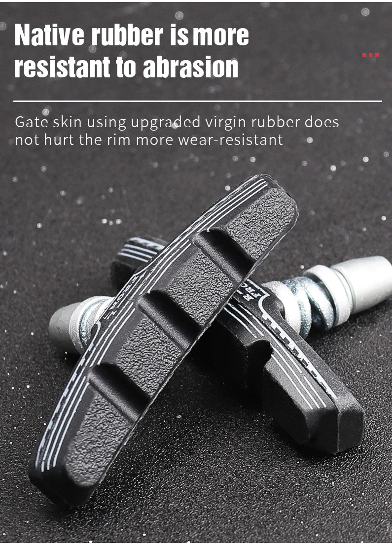 LEBYCLE MTB Road Bicycle V-Brake Pads Bike Brake Shoes 70mm 73mm Threaded For Linear Pull Brakes All weathers Low Noise