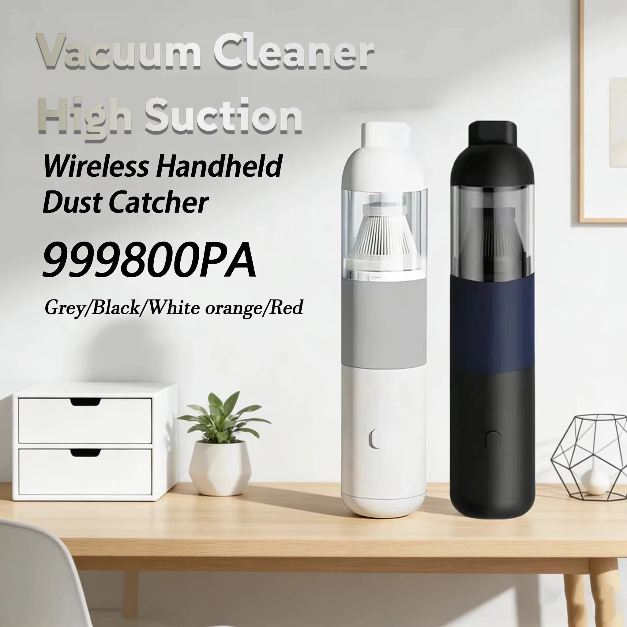 Wireless Car Vacuum Cleaner High Suction Mini Handheld Cyclonic Vacuum Wet Dry Rechargeable for Car Home Office Pet Hair