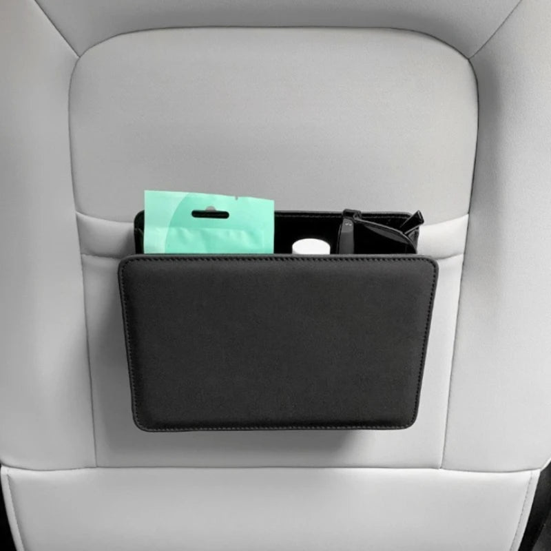 Car Interior Storage Organizer Foldable Leather Trash Bin Seatback Hanging Multi Pocket Car Door Storage Box for Auto Accessory