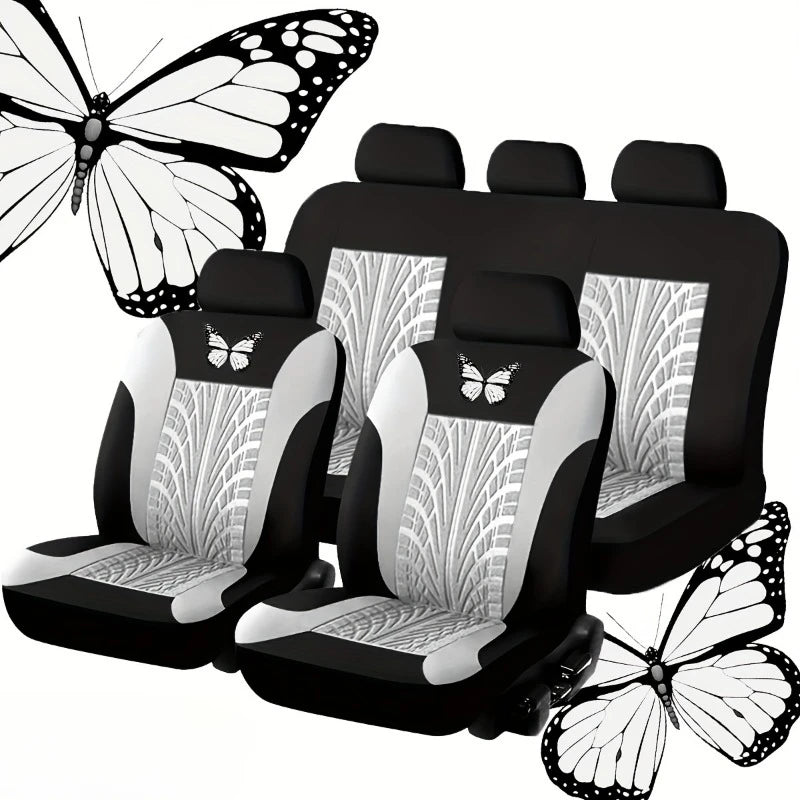 Full Set Butterfly Car Seat Covers，Car Interior Accessories