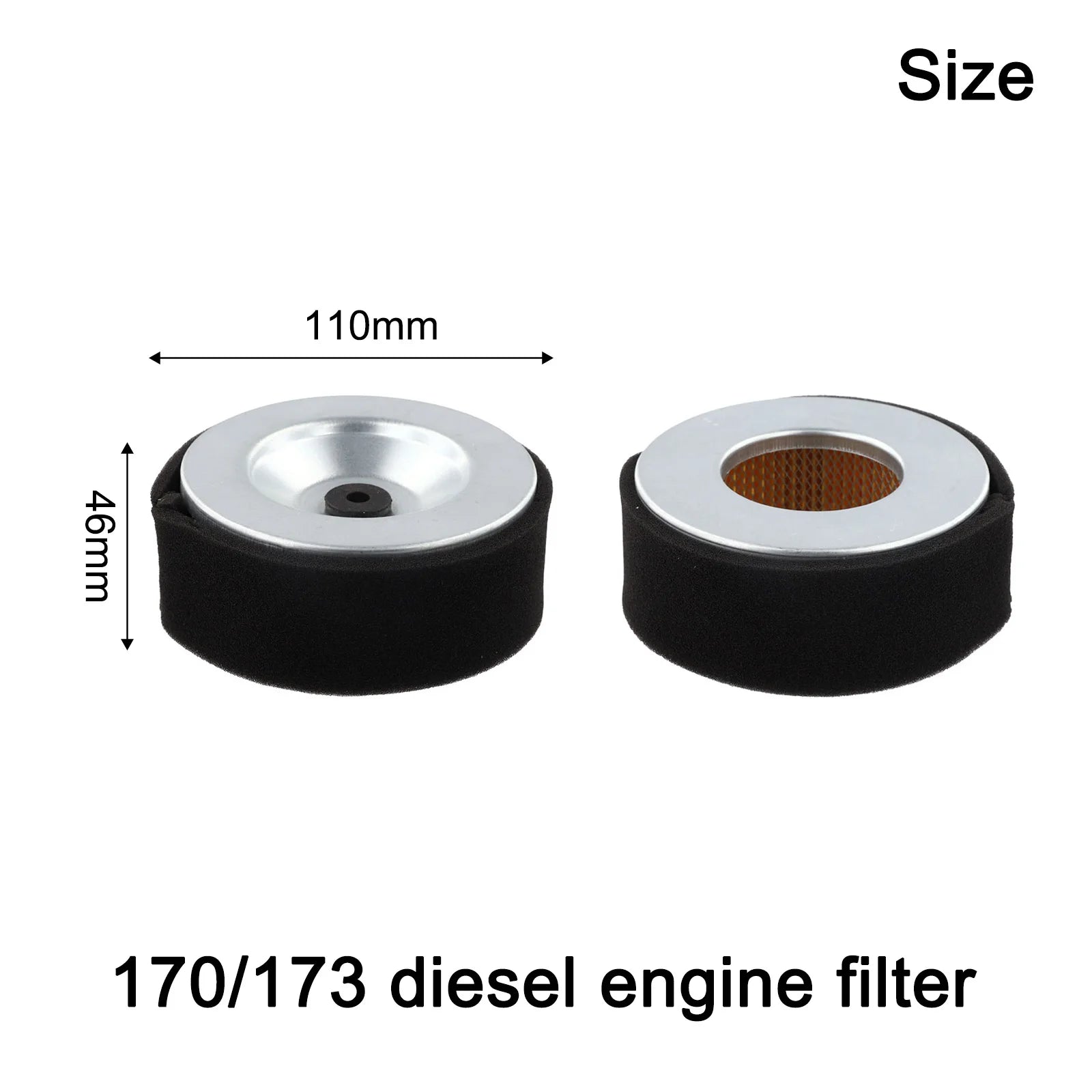 Air Filter Element For Diesel Generator Adequate Filtration Easy Start Smooth Running For 178F 170 170F Diesel Generator Engine