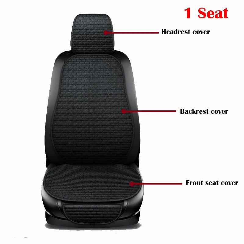 Car Seat Cover Accesorries Flax Summer Protect Cushion Protector Front Rear Full Set Vehicle Supplies Auto Interior Universal