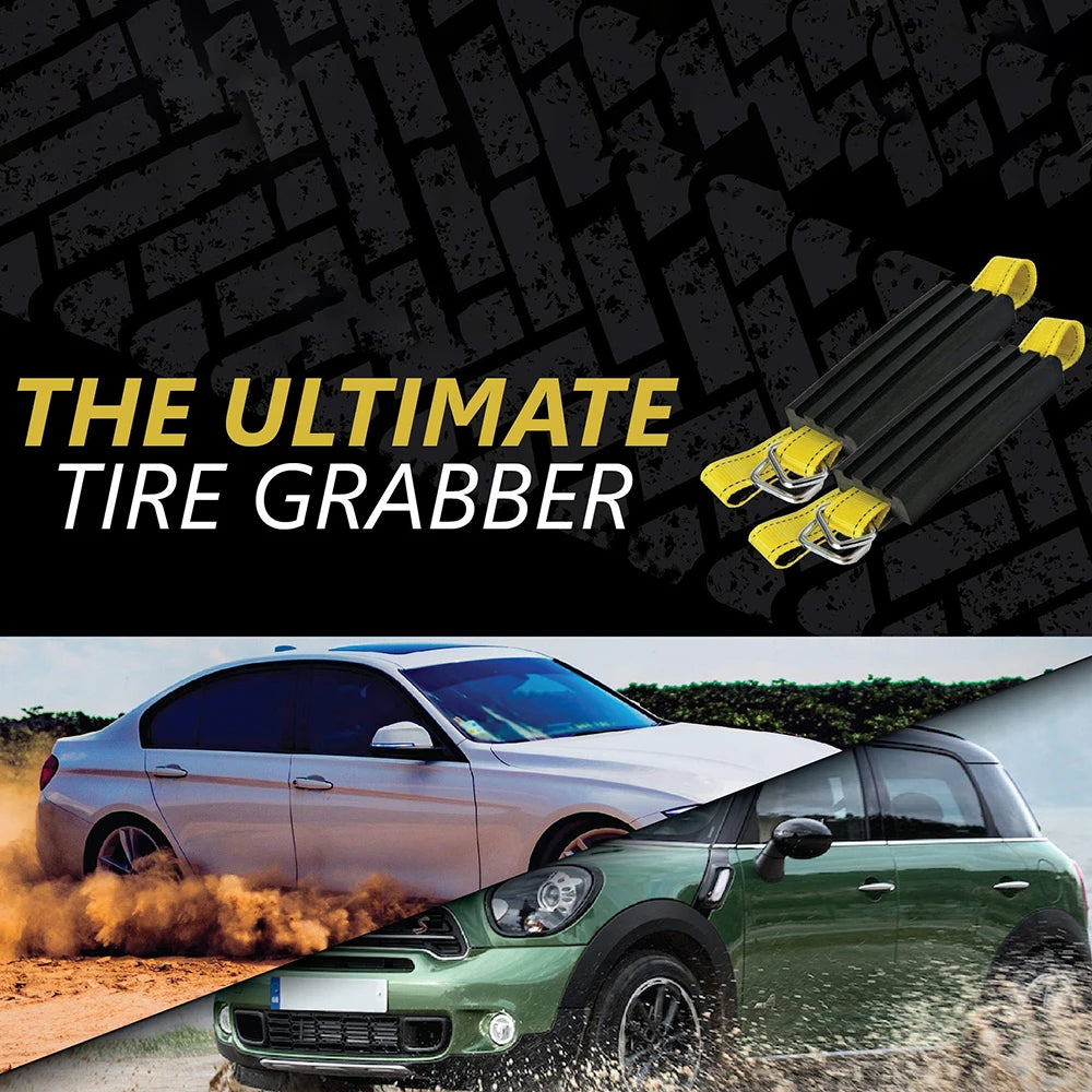 Tire Traction Device for Cars & Small SUVs Anti Skid Emergency Tire Straps to Get Unstuck from Snow, Mud, & Sand