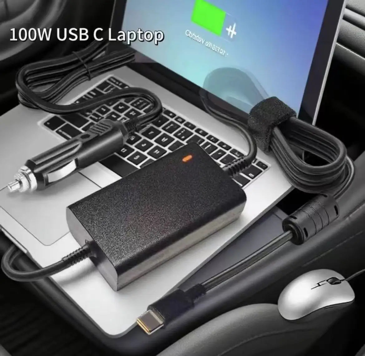 100W USB-C Car Charger, 5V/9V/12V/15V 3A, 20V 5A, PD Fast Charger for MacBook, Laptop, Tablet, Phone, Huawei, Lenovo, Dell, HP,