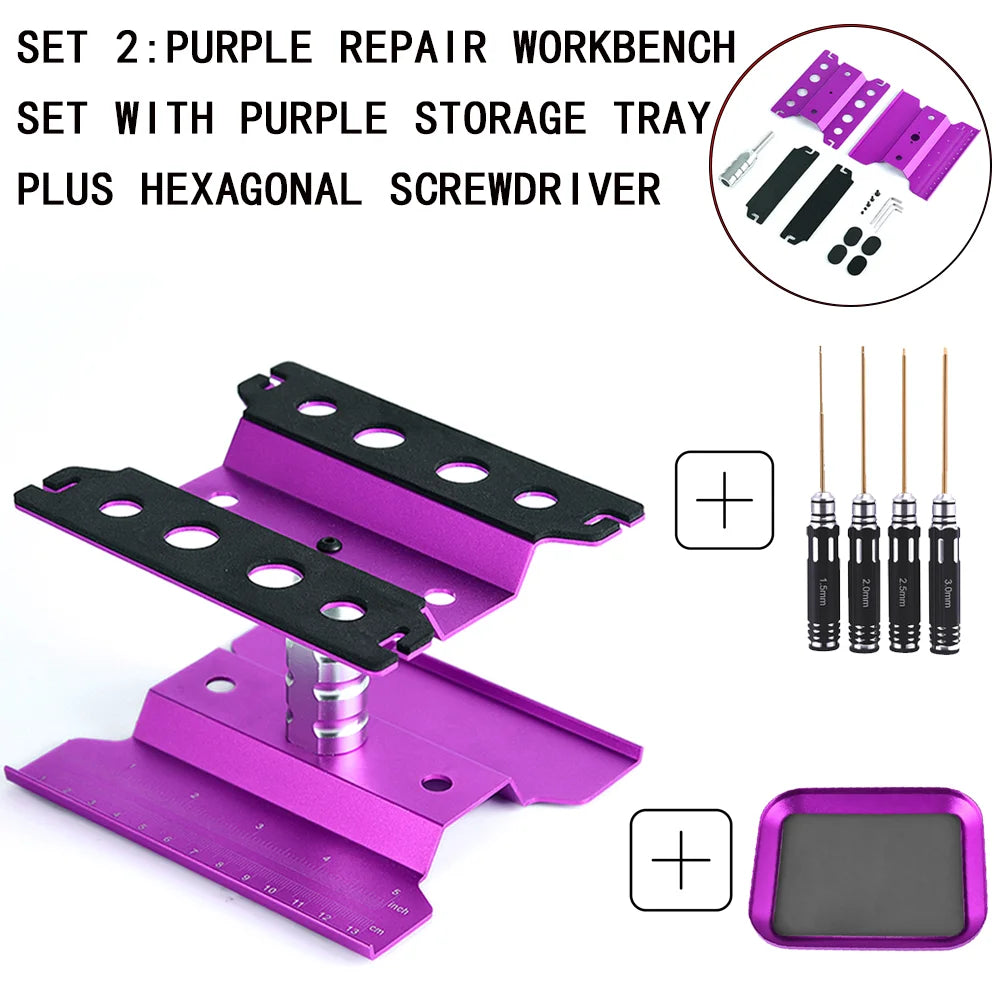 RC Car Tool Lifting Work Stand Mounting Platform 360 Degree Rotating Repair Station For 1/10 1/8 Buggy Crawler Car