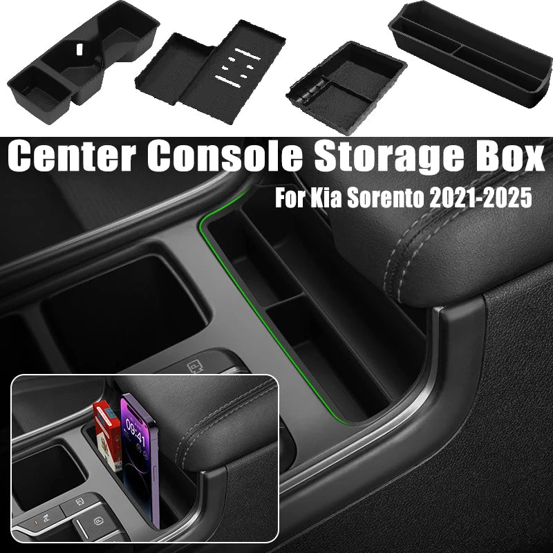 For Kia Sorento 2021-2025 Armrest Box Car Interior Accessories Organizer Storage Case in Front of Central Console Storage Box
