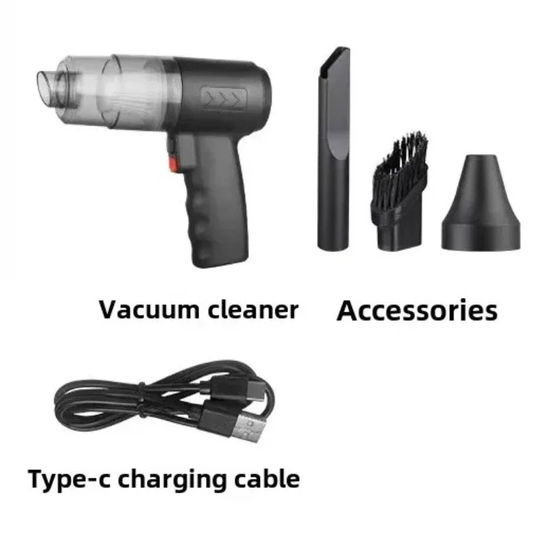 Portable Car Wireless Vacuum Cleaner 120W Powerful Handheld for Home & Auto Lightweight Cordless Rechargeable 3 in 1 Black 2026