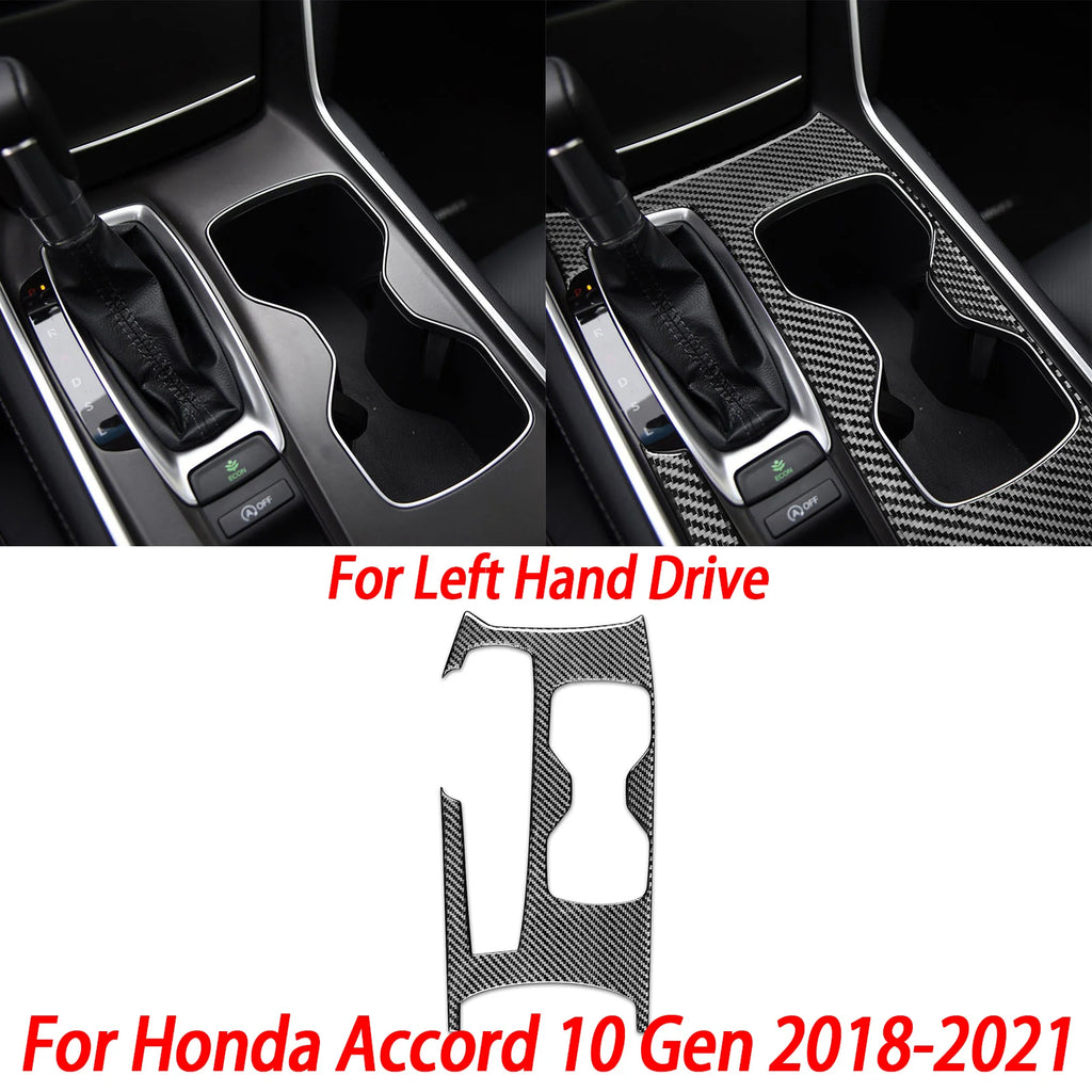 Interior Accessories Steering Wheel Central Armrest Panel Cup Holder For Honda Accord 10th Gen 2008—2021 Carbon Fiber Sticker
