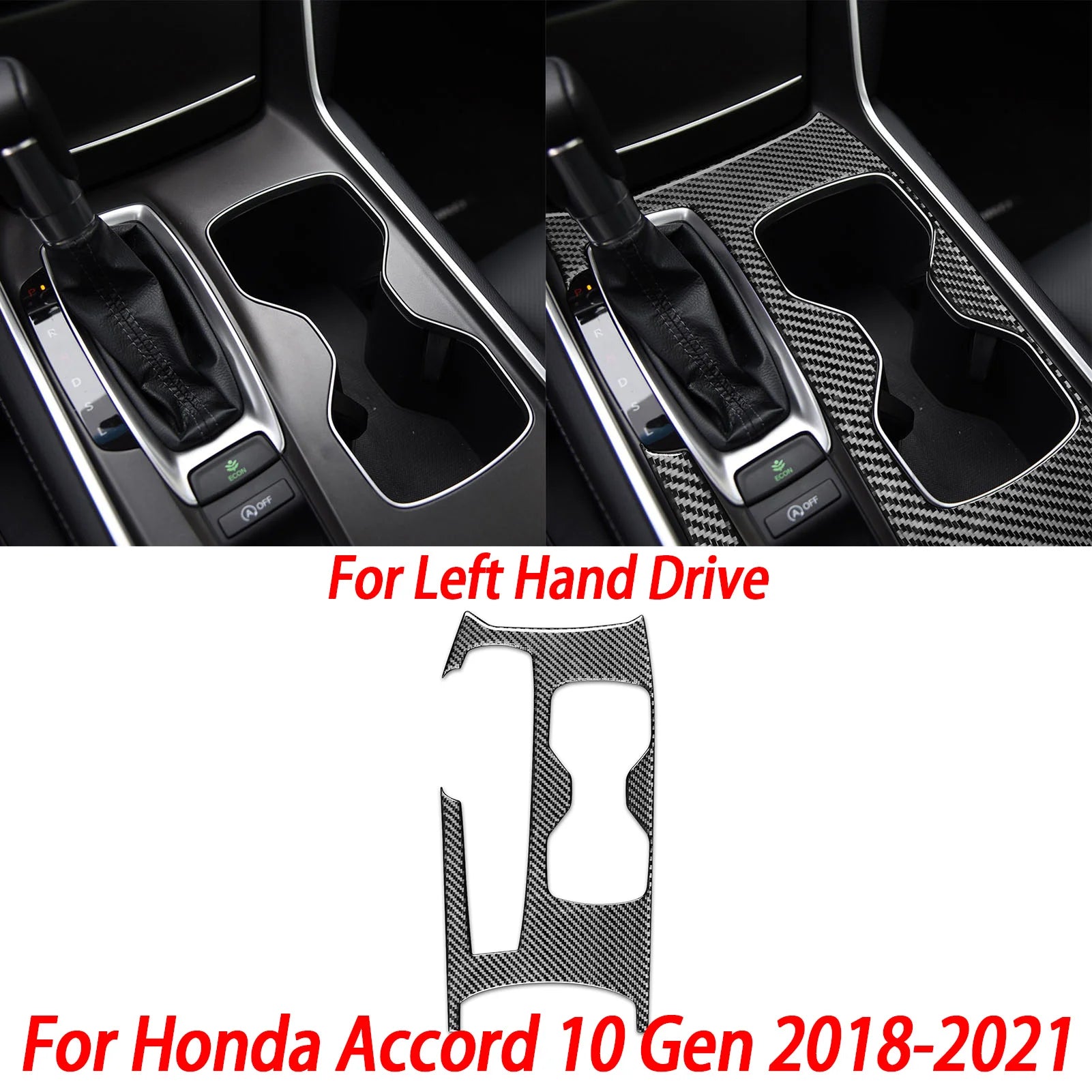 Interior Accessories Steering Wheel Central Armrest Panel Cup Holder For Honda Accord 10th Gen 2008—2021 Carbon Fiber Sticker