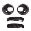 ABS Carbon Fiber Car Interior Door Handle Decoration Cover Stickers Trim For Fiat 500 Abarth 595 2010-2024 Auto Accessories