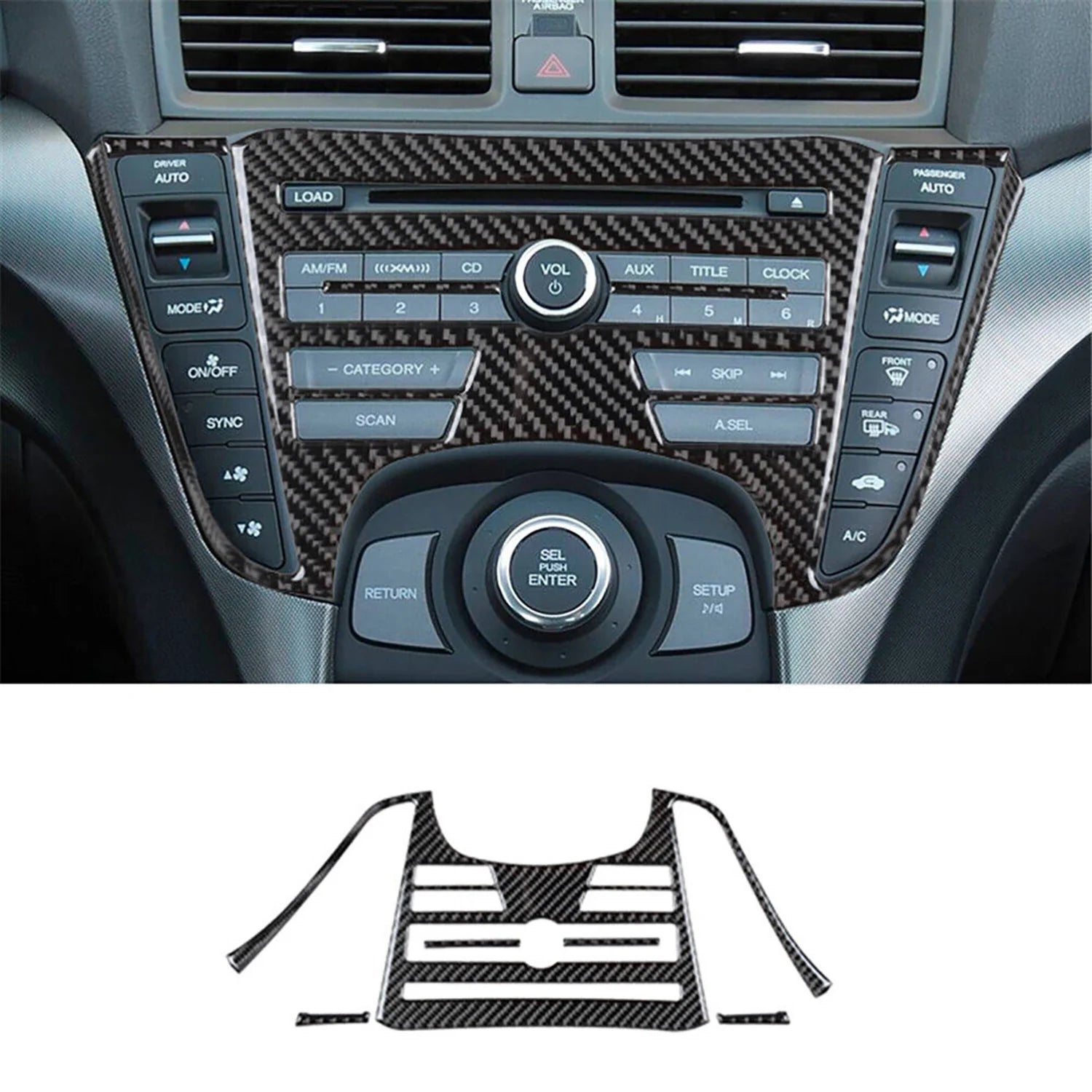 27Pcs Carbon Fiber Full Kits Interior Cover Trim Interior Dashboard Cover Trim Set For Acura TL 2009-2014 Interior Accessories