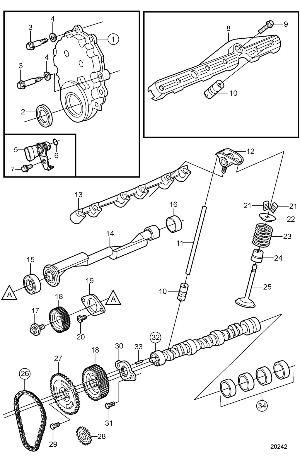 Crank Shaft Position Sensor 3858979 for Volvo Penta 4.3 5.0 5.7 L GL GXi OSXi GIC V8 225 270 300 320 Sterndrive Replacement