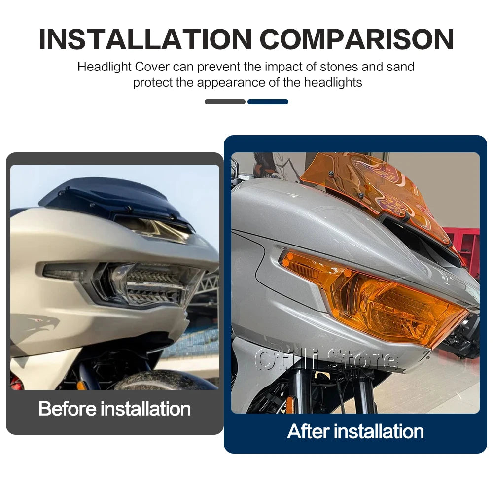 Motorcycle Accessories Headlight Cover Protector Headlamp Guard Fairing For Harley CVO Road Glide ST 23 24 Road Glide FLTRXSE
