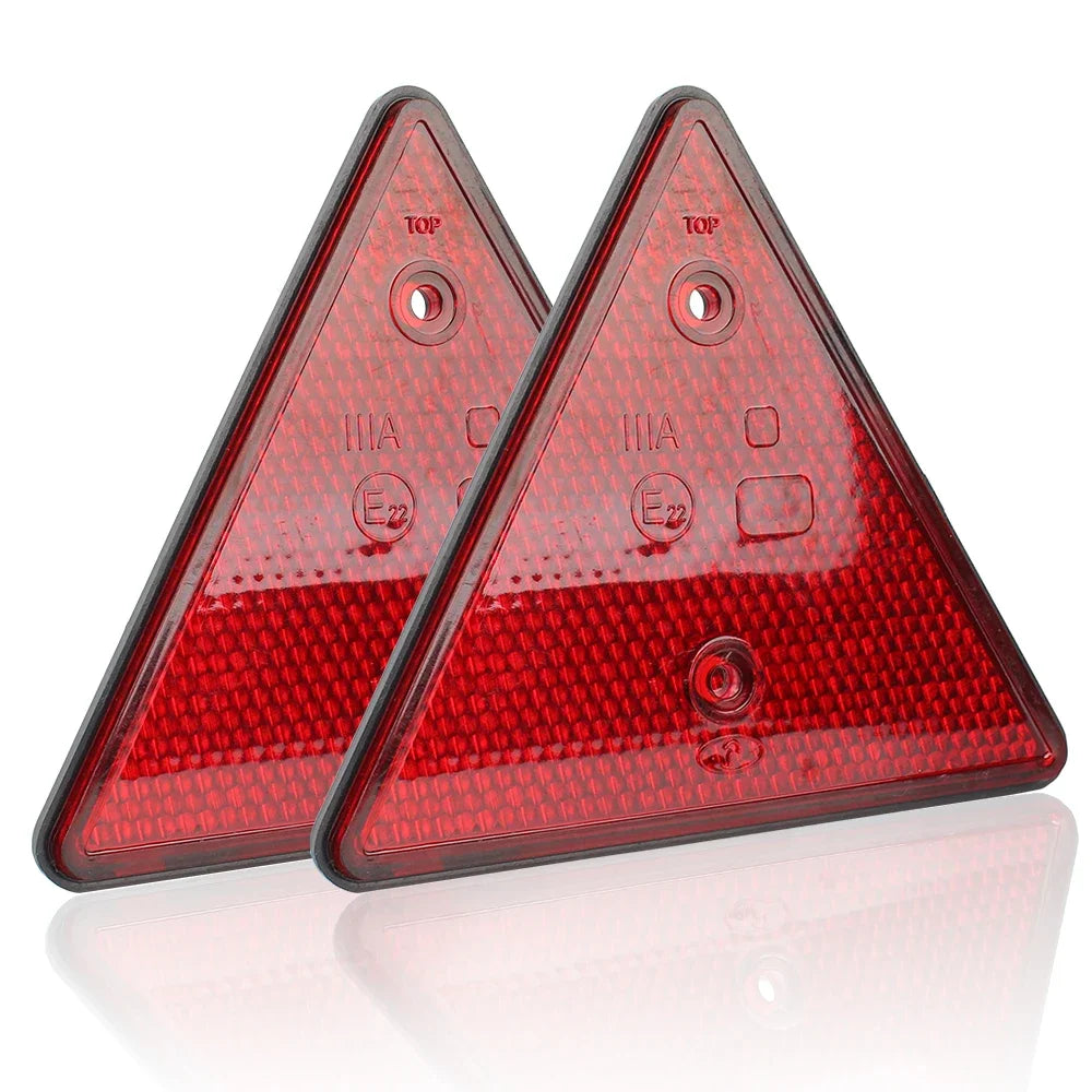 Red Rear Reflectors Car Accessories Triangle Reflective Fit for Trailer Motorcycle Caravan Truck Boat