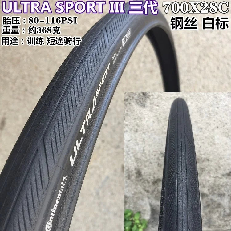 CONTINENTAL Ultra Sport III 700x 25c 28c 32c GRAND SPORT RACE Road Bike Tires 23-622 25-622 28-622 Ultra Light E-BIKE BIKE Tyre