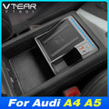 For Audi A4 B9 RS4 A5 RS5 Accessories Wireless Charger Fast Phone Charging With Armrest Box Storage Interior Parts 2023-2017