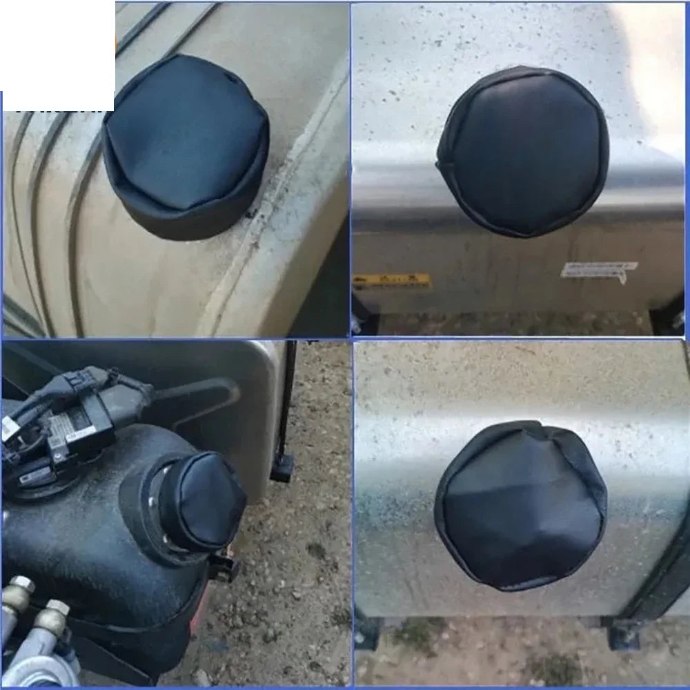 Fuel Tank Cap Protective Cover Fit 1 Pcs Universal For Excavator Trucks Vans Dustproof Waterproof Elastic PU Material Black