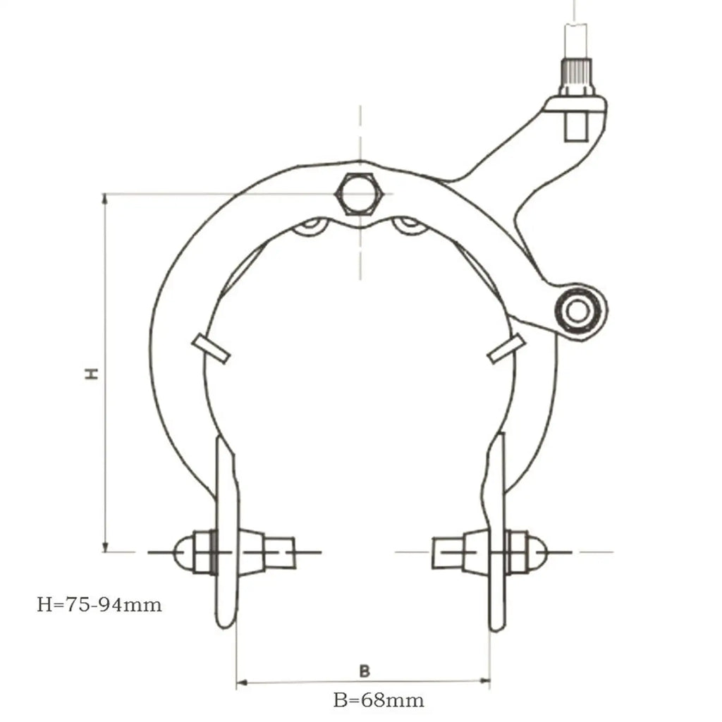 Durable Road Caliper Precise Brake Lightweight C Shape Brake Bicycles Install Smooth Technology Caliper For Front