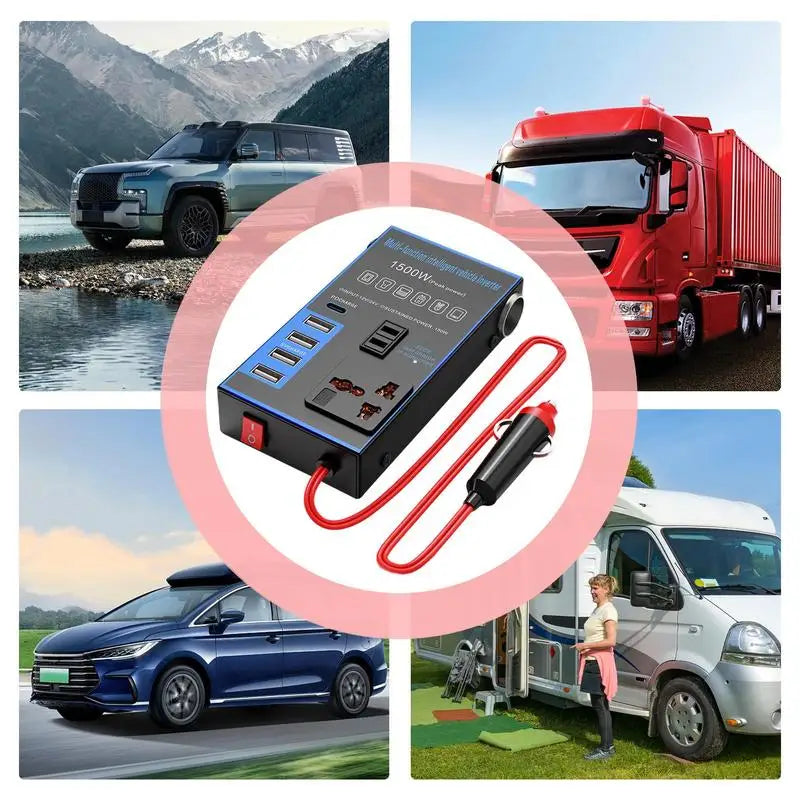 Car Charger Inverter Quick Charging Car Charger USB Charging Port Inverters For Vehicles Laptop Computer RV Truck