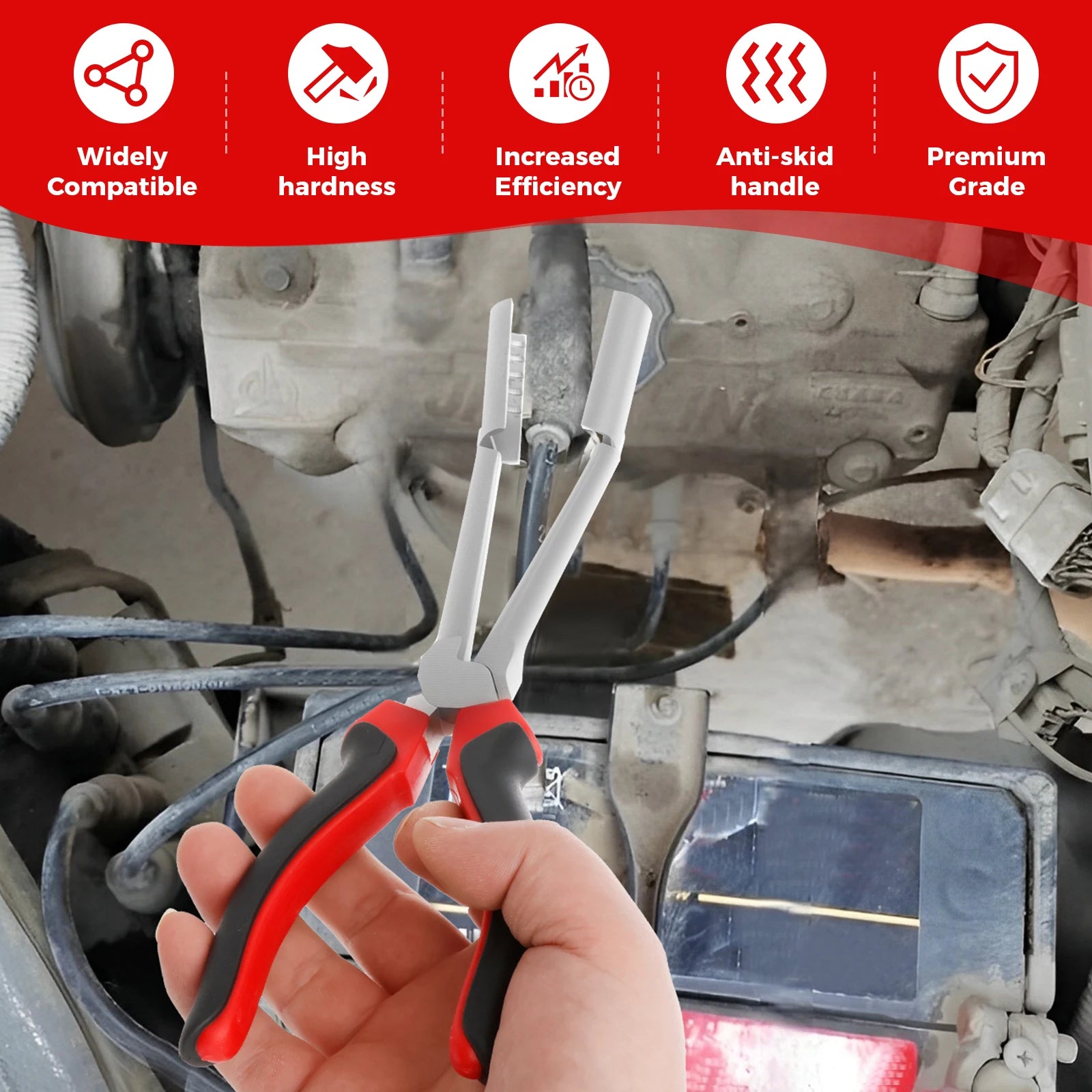 Alicates para quitar cables de bujías de coche, extractor de bujías tipo manguito y alicates redondos para bujías, extractor para quitar cables de bujías