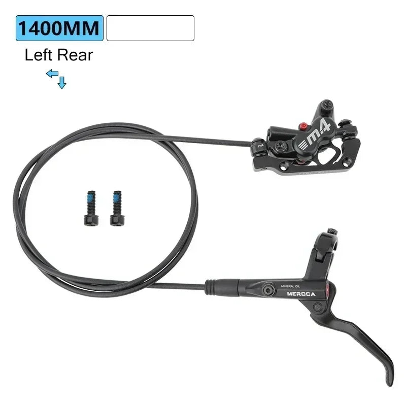 Brakes Meroca 4 Pistons Hydraulic Brakes Mtb Bicycle Brakes Caliper Rotor 160mm Set Mountain Bike 800/1400mm for E4 ZEE M420