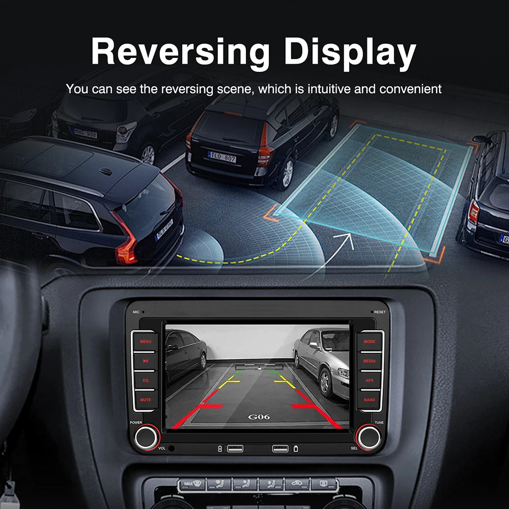 7" 2 Din HD Car Media Video RDS Airplay Car Radio Wireless CarPlay Android Auto Stereo Audio For VW/Seat/Skoda/Passat/Golf/Polo