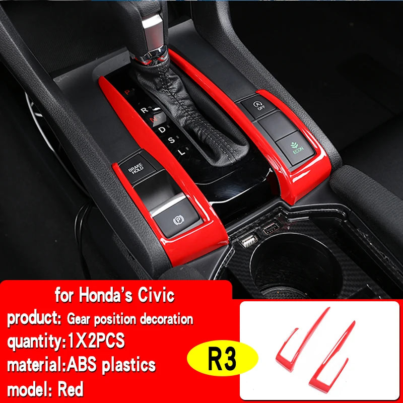 Suitable for 10th generation Honda Civic 2016-2021 car interior decoration center console air outlet gear decoration accessories