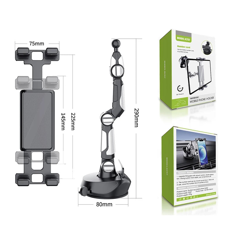Car Tablet Holder, Long Connector, Cup Holder, 360° Rotatable, Portable Phone Holder In Car, Multi-functional Support