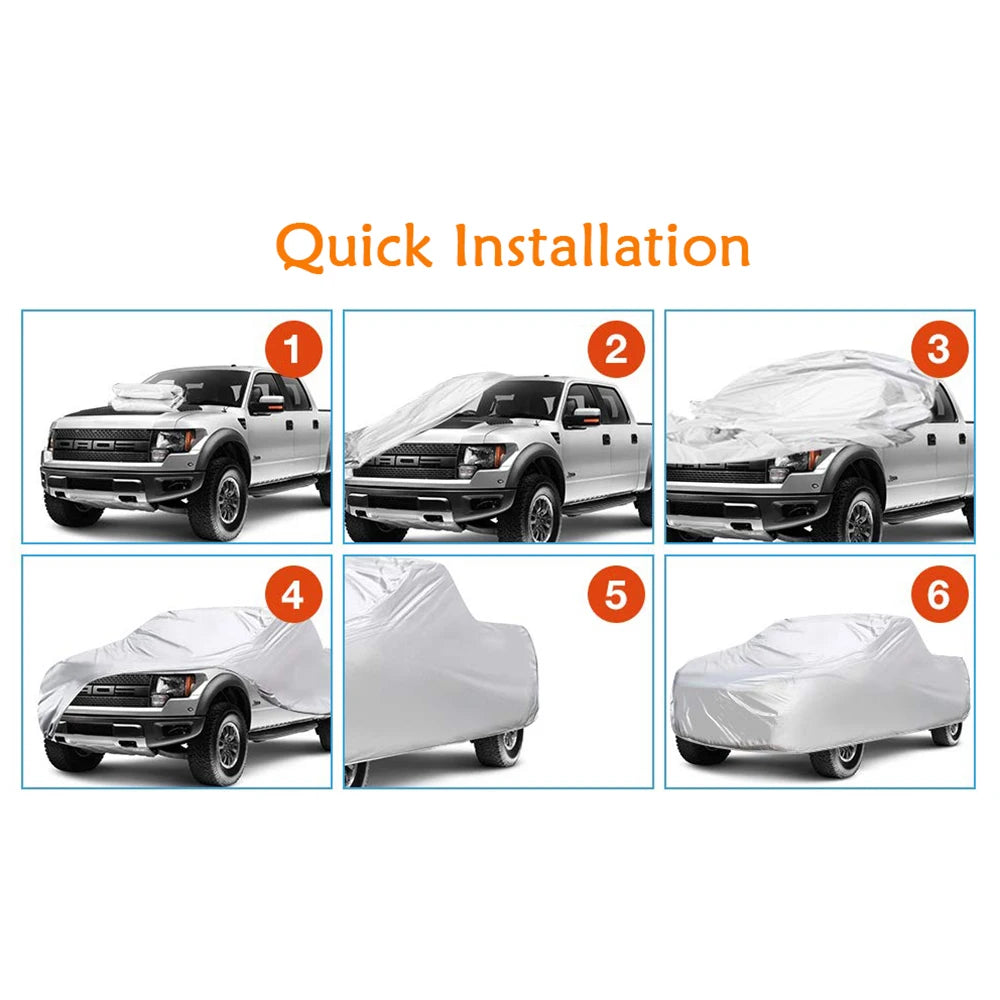 Truck Cover All Season Car Cover for Pickup Truck Against Dust Debris Windproof UV Protection 170T for Ford Raptor F150 F250 GMC
