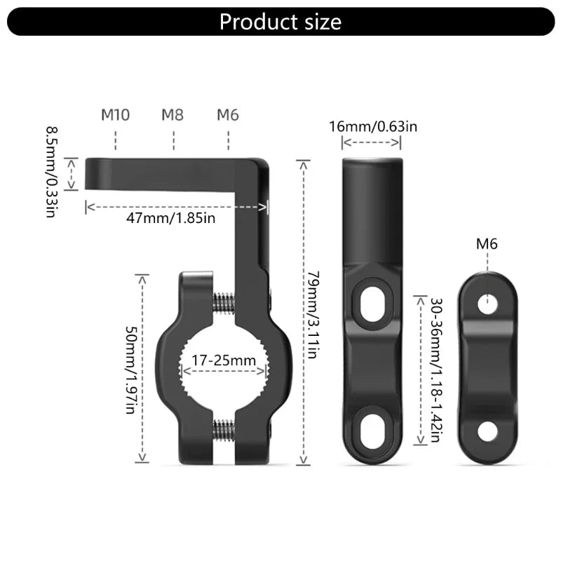Soporte de aluminio para manillar de motocicleta, soporte para accesorios de motocicleta, accesorios para motocicleta para navegación electrónica adicional