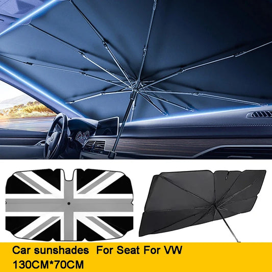 130×70CM car windshield sunshades front parasol car For VW Sharan Passat Caddy Touran Tiguan Golf Polo Teramont Atlas T-Roc